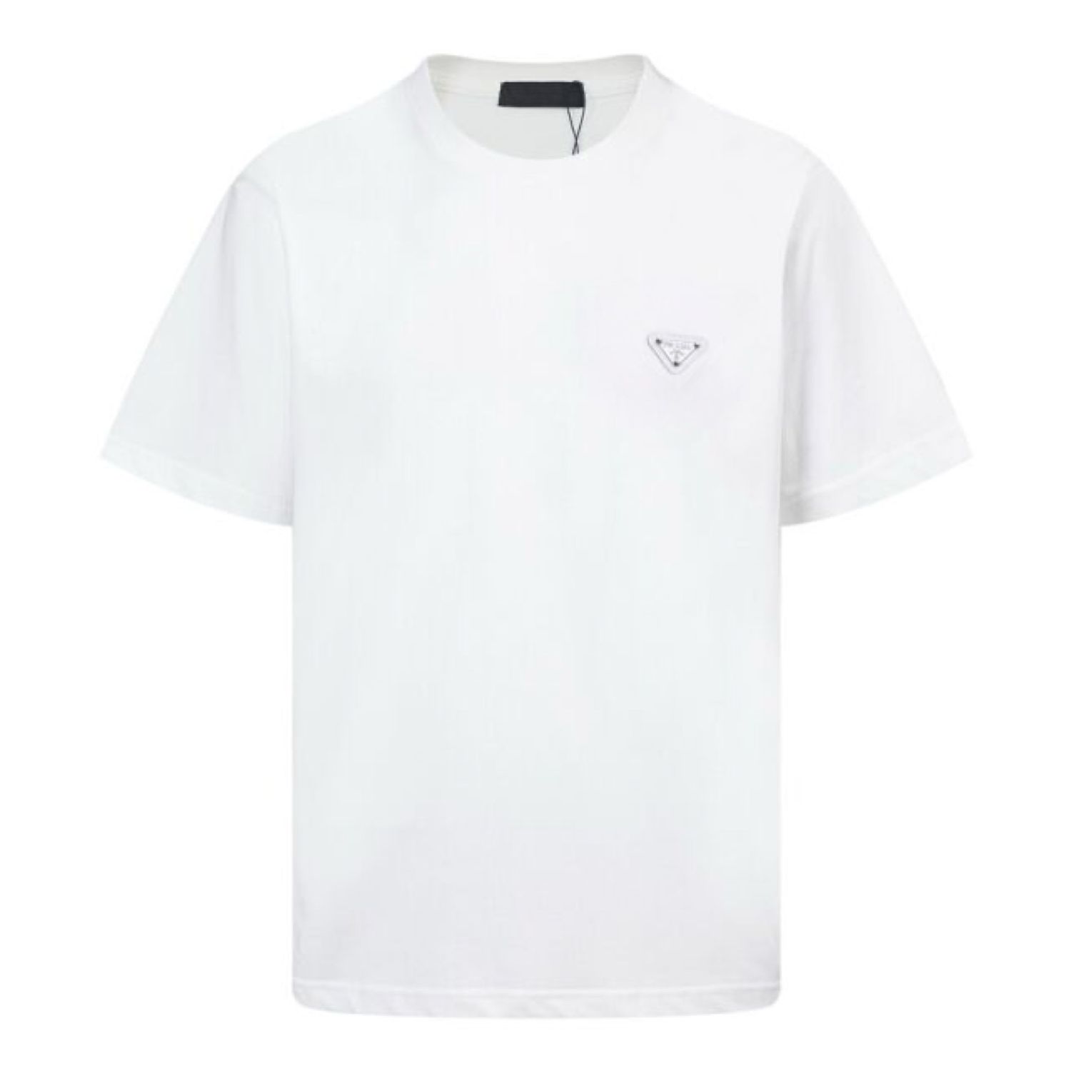 Prada triangle-logo cotton T-shirt White