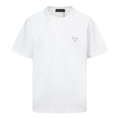 Prada triangle-logo cotton T-shirt White