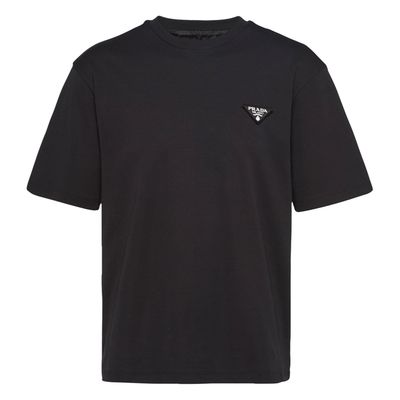 Prada triangle-logo cotton T-shirt Black