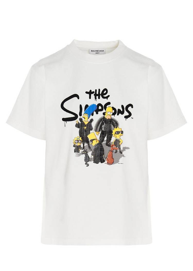 Balenciaga X The Simpsons Print  T-SHIRT WHITE