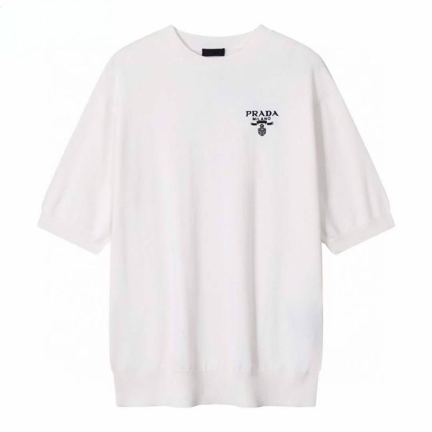 Prada Suéter de caxemira branco com logo preto