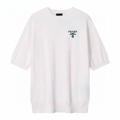 Prada Suéter de caxemira branco com logo preto