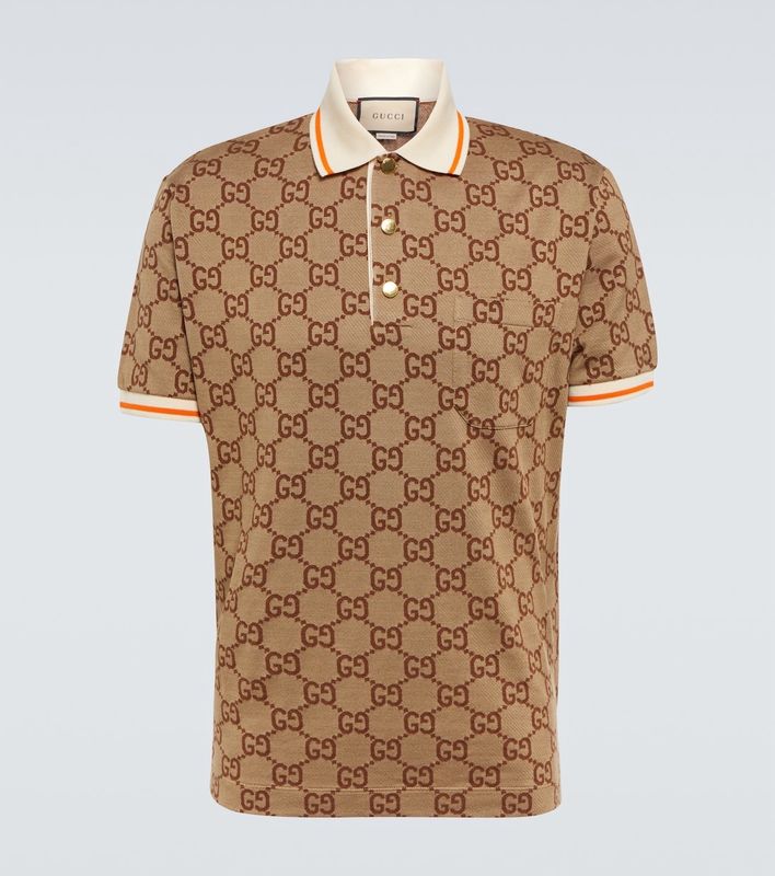 Gucci polo GG em seda e algodão jacquard