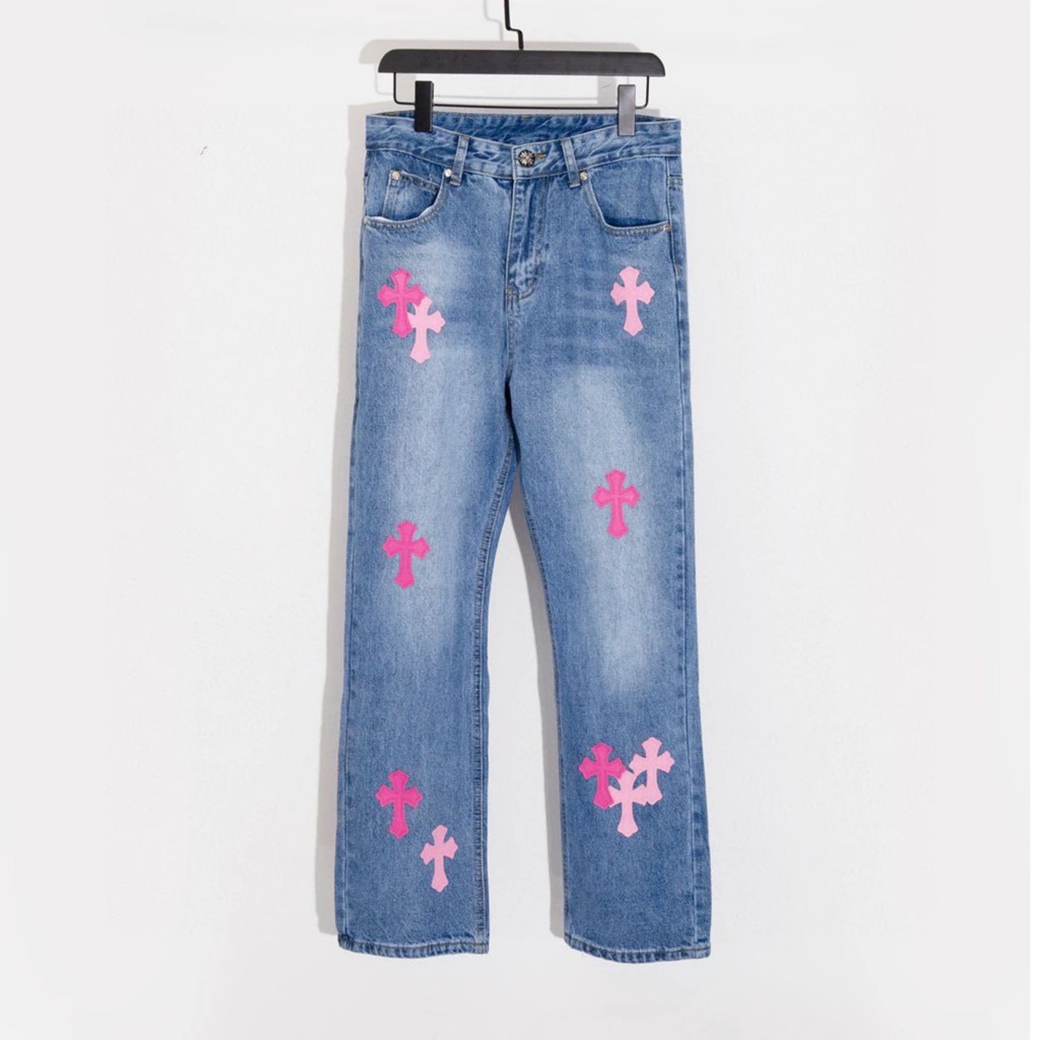 Chrome Hearts pink panther jeans