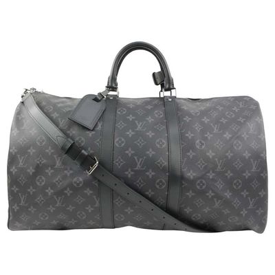 Louis Vuitton Monograma Eclipse Keepall Bandouliere 55 Duffle Bag