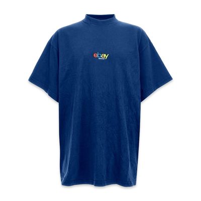 Balenciaga eBay cotton T-shirt navy