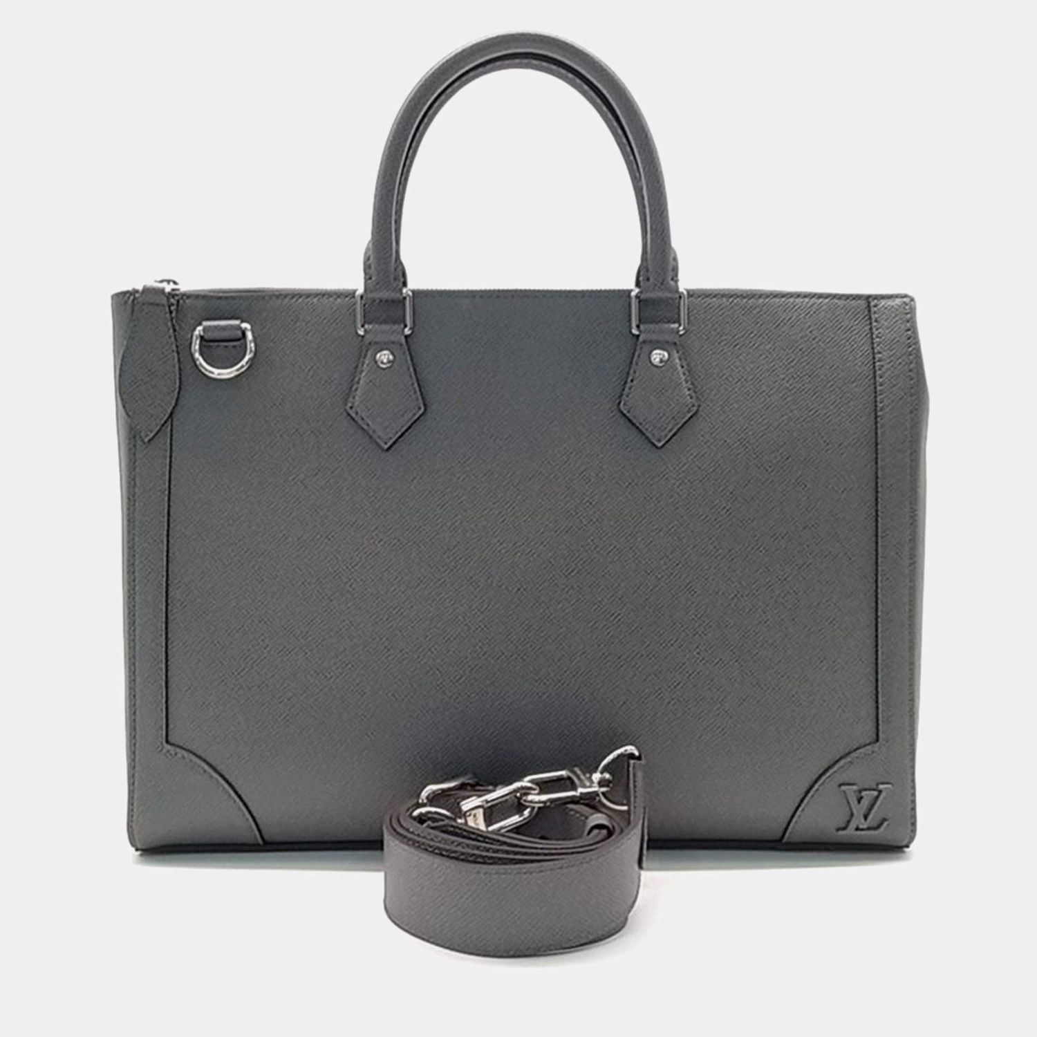 Louis Vuitton Grey Taiga Leather Slim Briefcase Bag