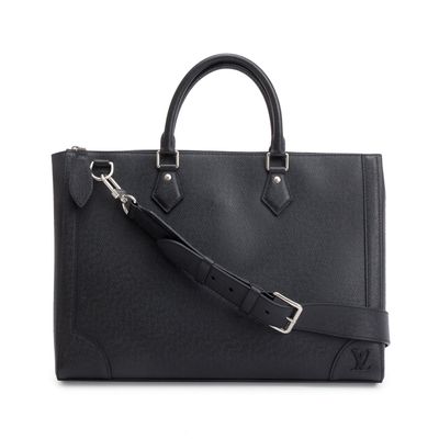 Louis Vuitton Black Taiga Leather Slim Briefcase Bag