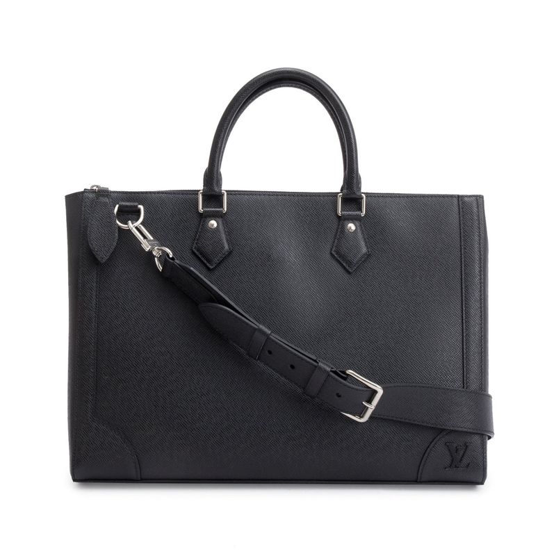 Louis Vuitton Black Taiga Leather Slim Briefcase Bag