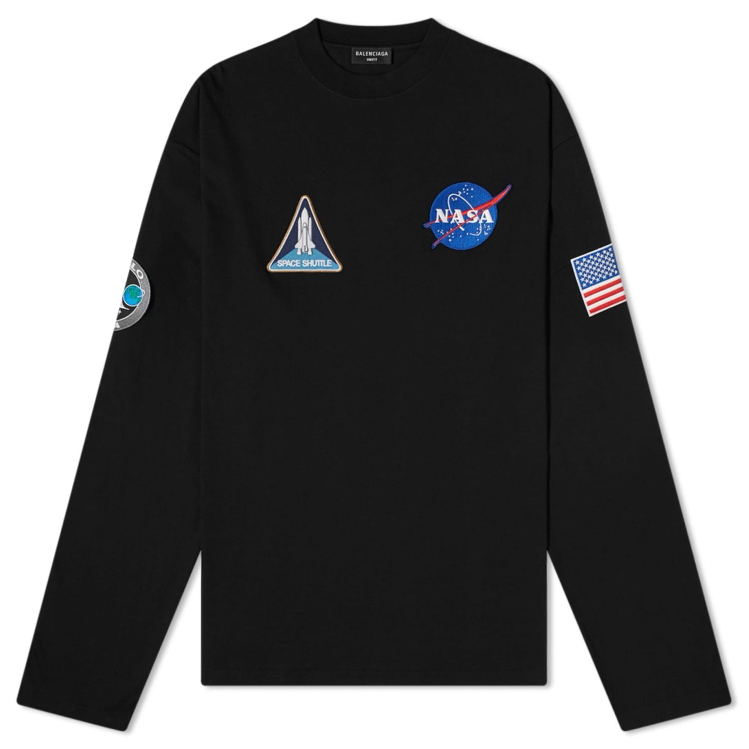 BALENCIAGA NASA OVERSIZED SPACE T-SHIRT Black