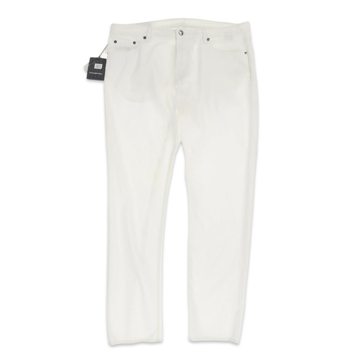 Zegna 153280 Denim white slim fit pants