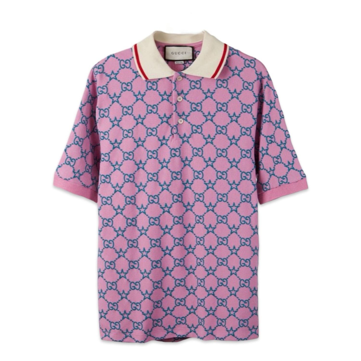 GUCCI GG Logo Bordado Polo T-Shirt pinky 
