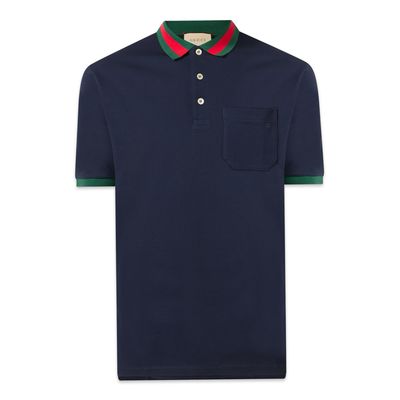 GUCCI Contrasting Polo Shirt blue navy 