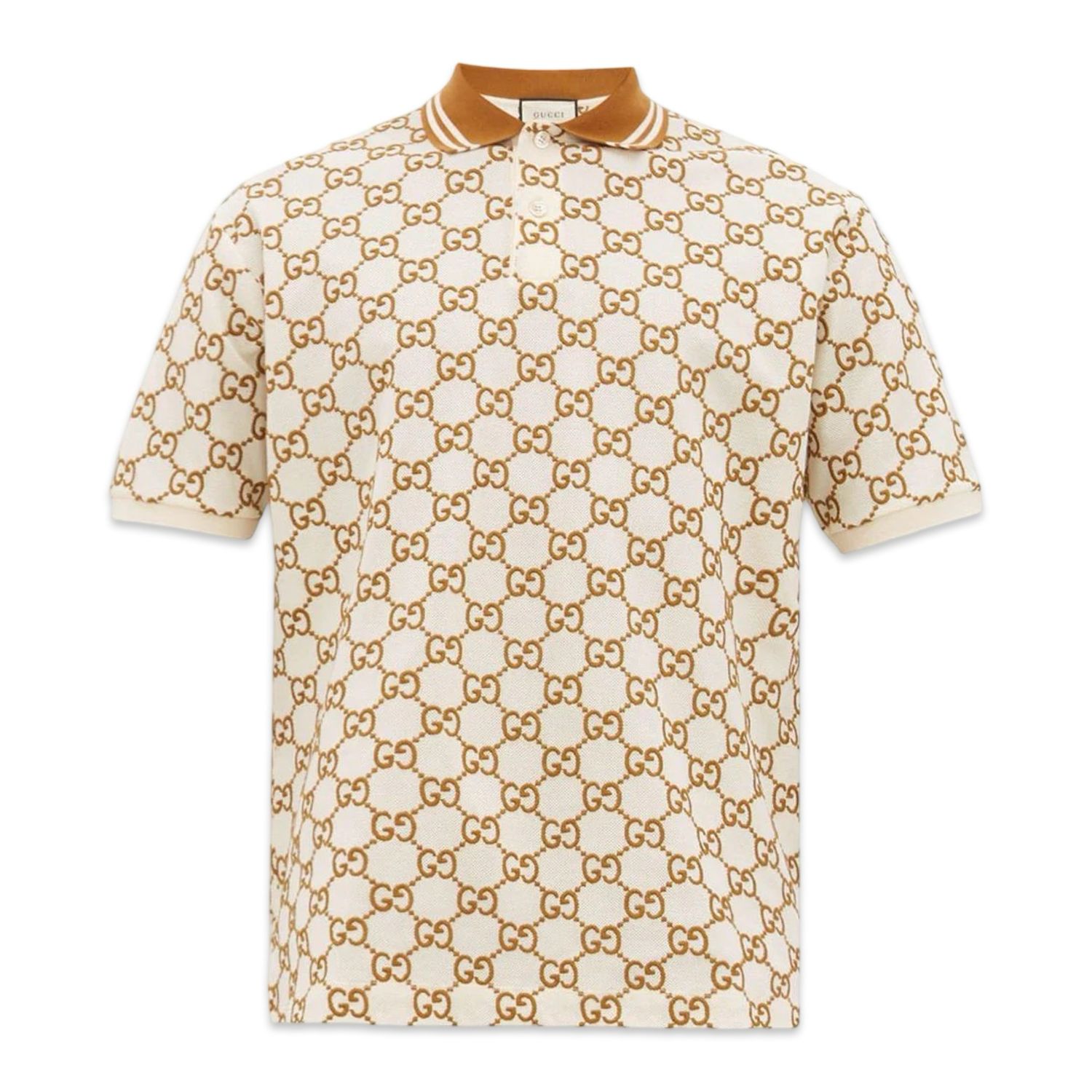 Gucci polo GG em seda e algodão jacquard