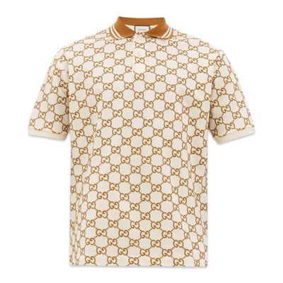 Gucci polo GG em seda e algodão jacquard