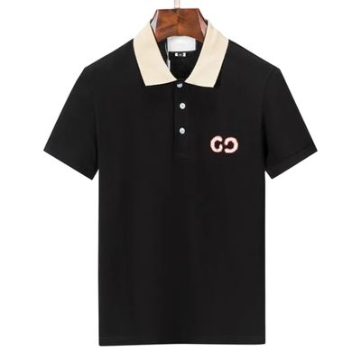 GUCCI Logo Piqué Polo T-Shirt Blue