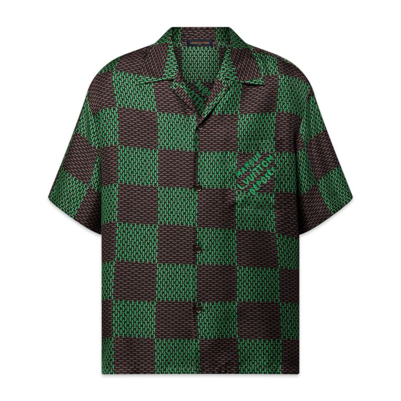 Louis Vuitton Open Collar Short-Sleeved Silk Shirt Louis Vuitton Open Collar Short-Sleeved Silk Shirt