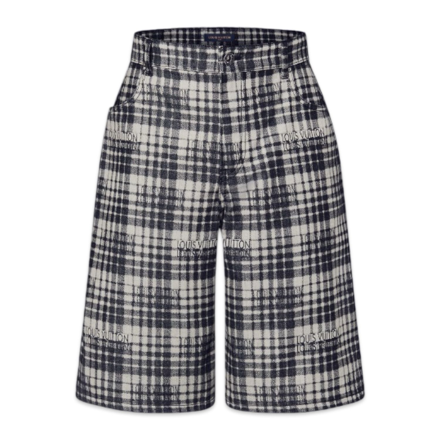 Louis Vuitton short jeans xadrez