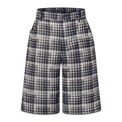Louis Vuitton short jeans xadrez
