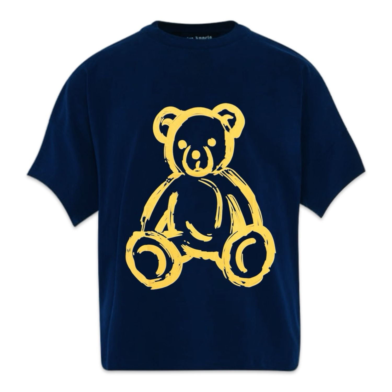 PALM ANGELS Printed Bear T-SHIRT NAVY BLUE/YELLOW