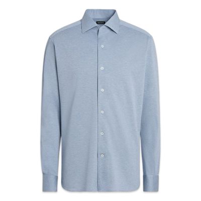 Zegna CAMISA DE MANGA COMPRIDA DE ALGODÃO JERSEY 