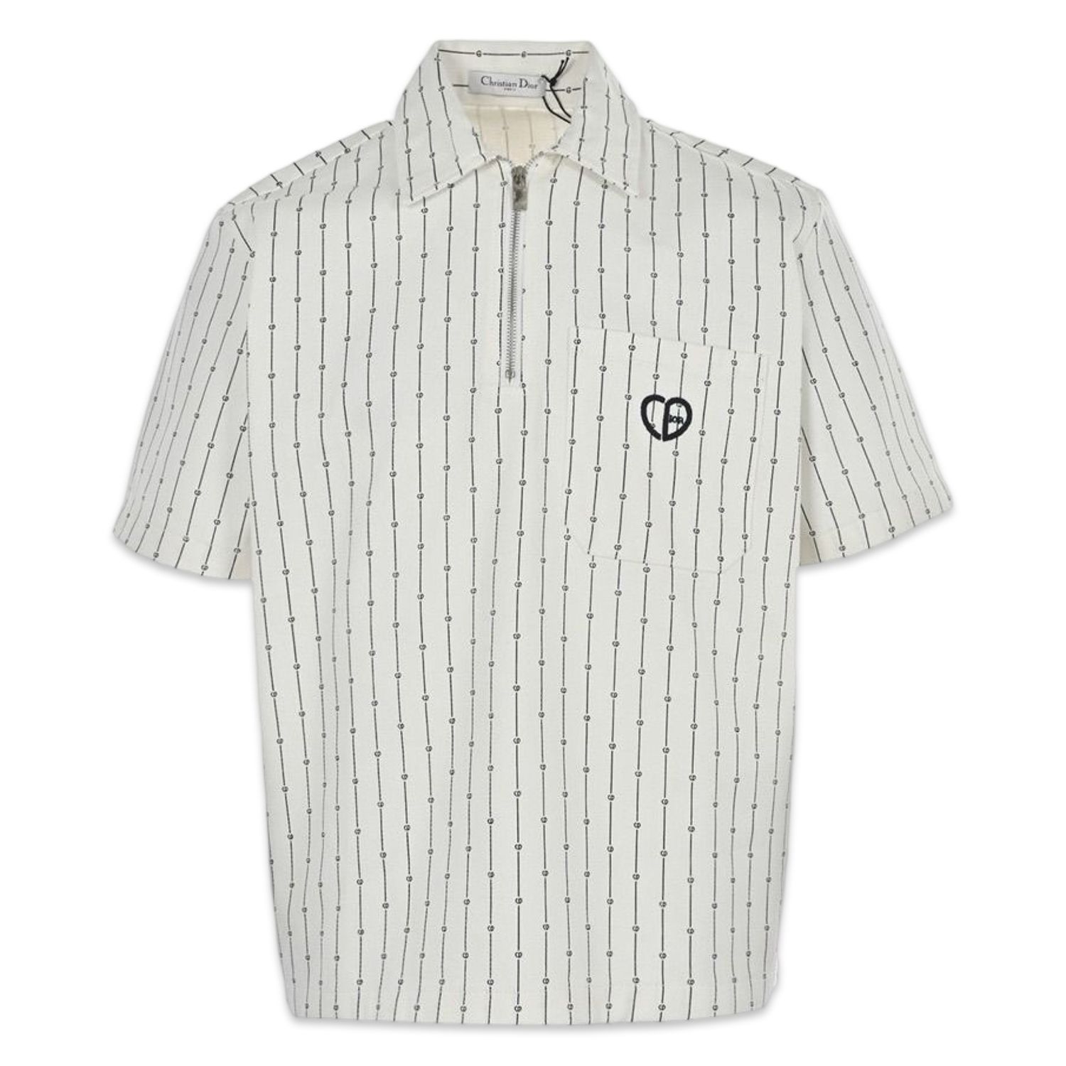 DIOR Camiseta &#39;CD Heart&#39; listrada branca