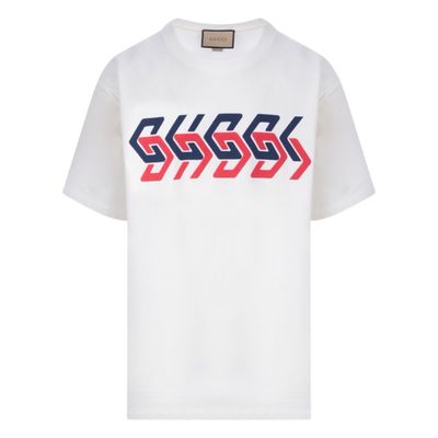 Gucci mirror logo-print short-sleeve T-shirt White