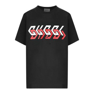 Gucci mirror logo-print short-sleeve T-shirt Black