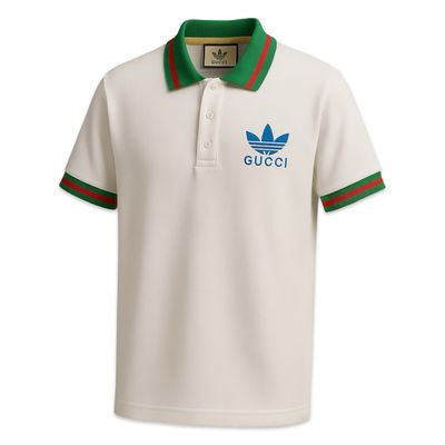Gucci x Adidas Piquet Polo Shirt White