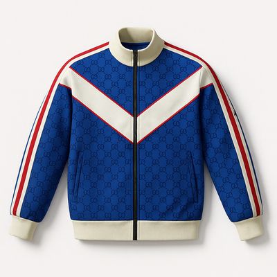Gucci GG Web-stripe track jacket blue