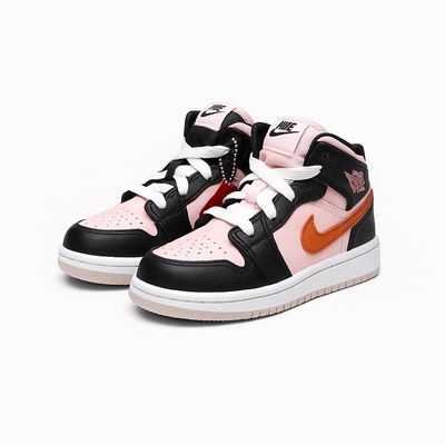 AIR JORDAN 1 MID GS &#39;PRETO ROSA CARMESIM&#39; KIDS