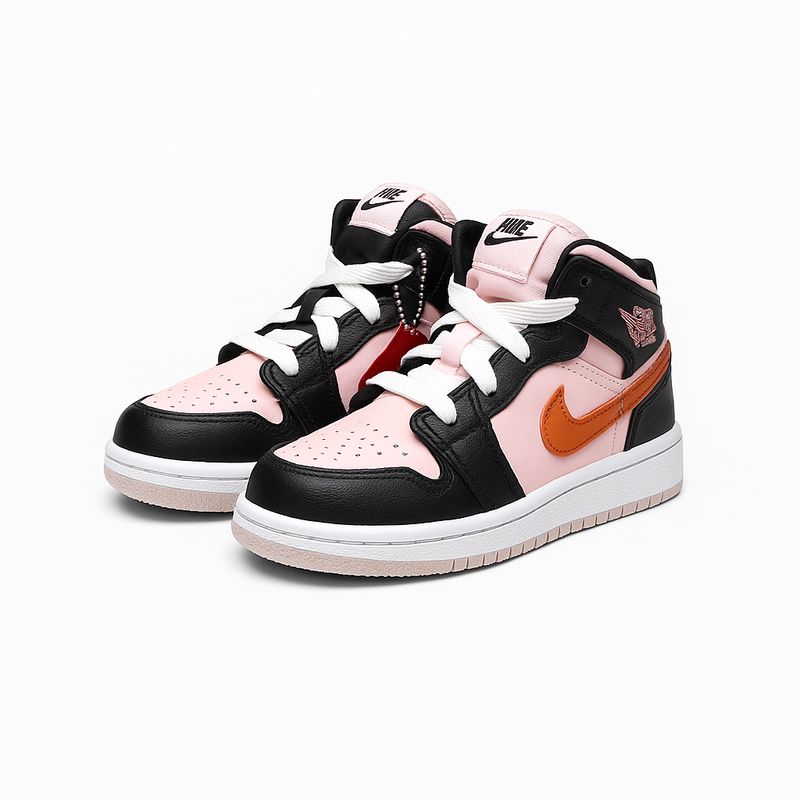 AIR JORDAN 1 MID GS 'PRETO ROSA CARMESIM' KIDS AIR JORDAN 1 MID GS 'PRETO ROSA CARMESIM' KIDS