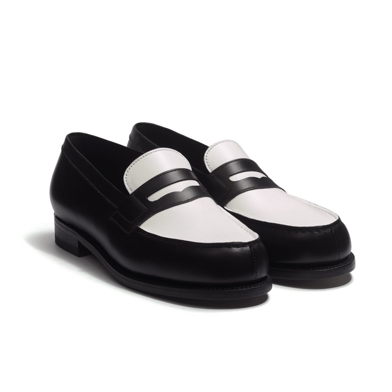 JM Weston 180 Mocassim Black &amp; White