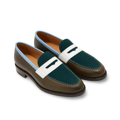 JM Weston 180 Mocassim Green, Blue e White
