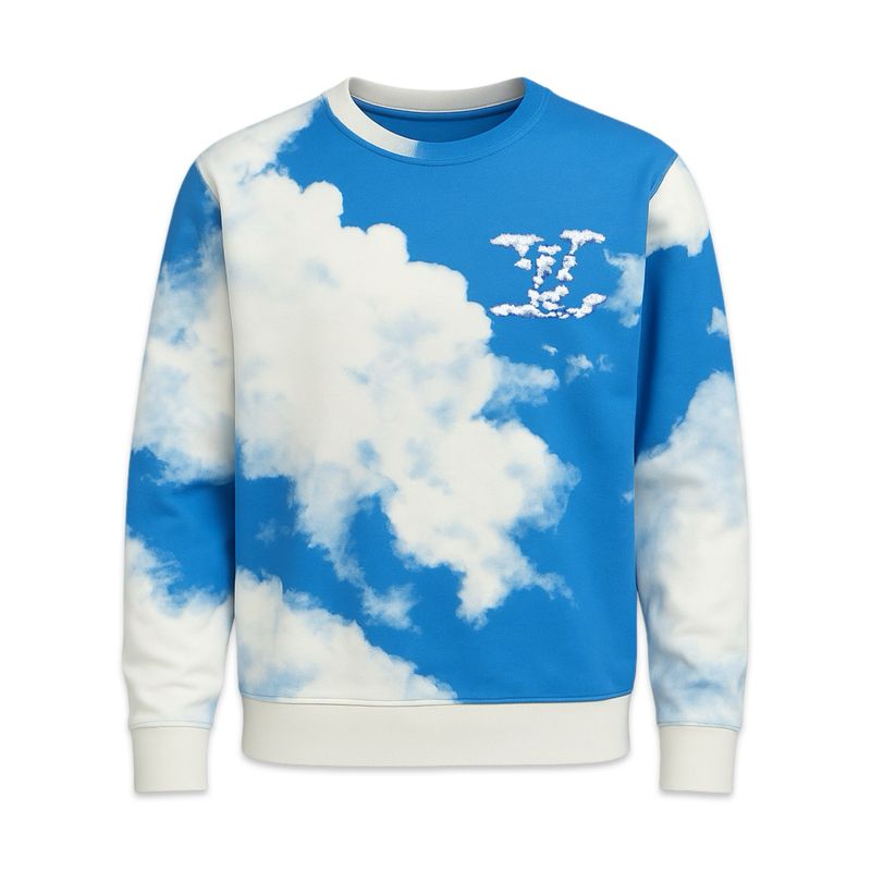 Louis Vuitton Lv Logo Cloud Print Men's Sweatshirt