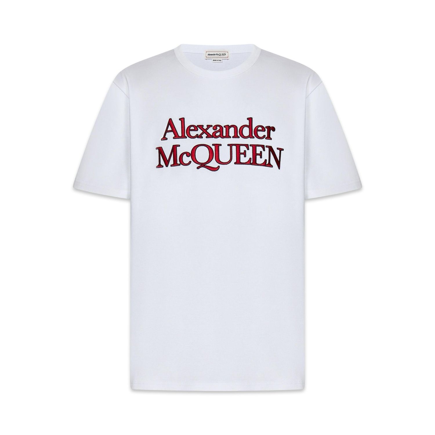 ALEXANDER MCQUEEN Logo Print White Cotton T-Shirt