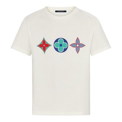 LOUIS VUITTON Flower Monogram Embroidered T-Shirt