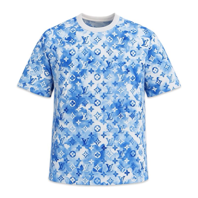 Louis Vuitton White & Blue T-shirt Watercolor Monogram Mini Louis Vuitton White & Blue T-shirt Watercolor Monogram Mini