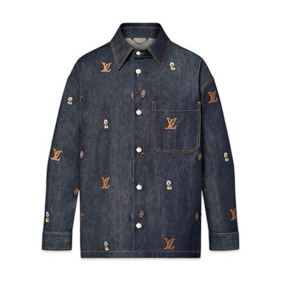 Louis Vuitton Camisa Jeans Oversized Bordada
