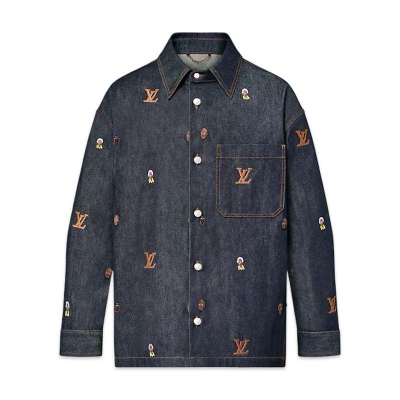 Louis Vuitton shirt Jeans Oversized Bordada Louis Vuitton shirt Jeans Oversized Bordada