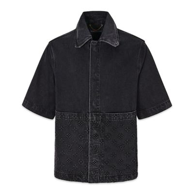 Louis Vuitton Short-Sleeved Denim Workwear Shirt Black