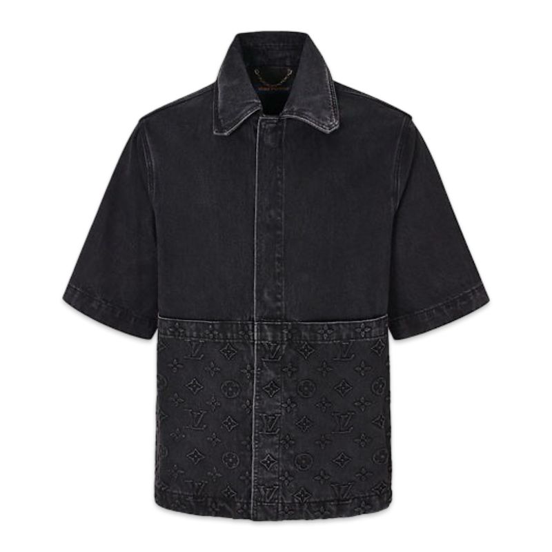 Louis Vuitton Short-Sleeved Denim Workwear Shirt Black Louis Vuitton Short-Sleeved Denim Workwear Shirt Black