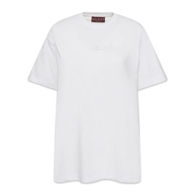 Gucci Cotton Jersey T-shirt with logo triple white