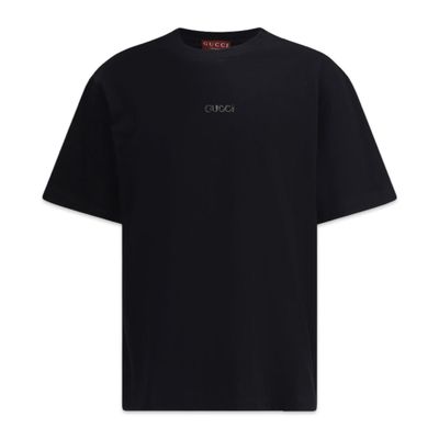 Gucci Cotton Jersey T-shirt with logo triple Black