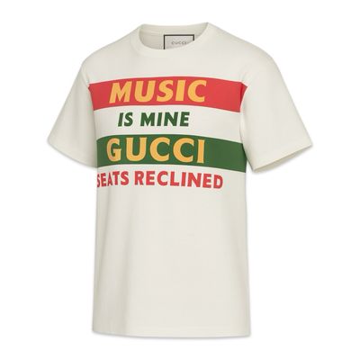 Gucci &#39;Music is Mine Gucci Seats Reclined&#39; print T-shirt White