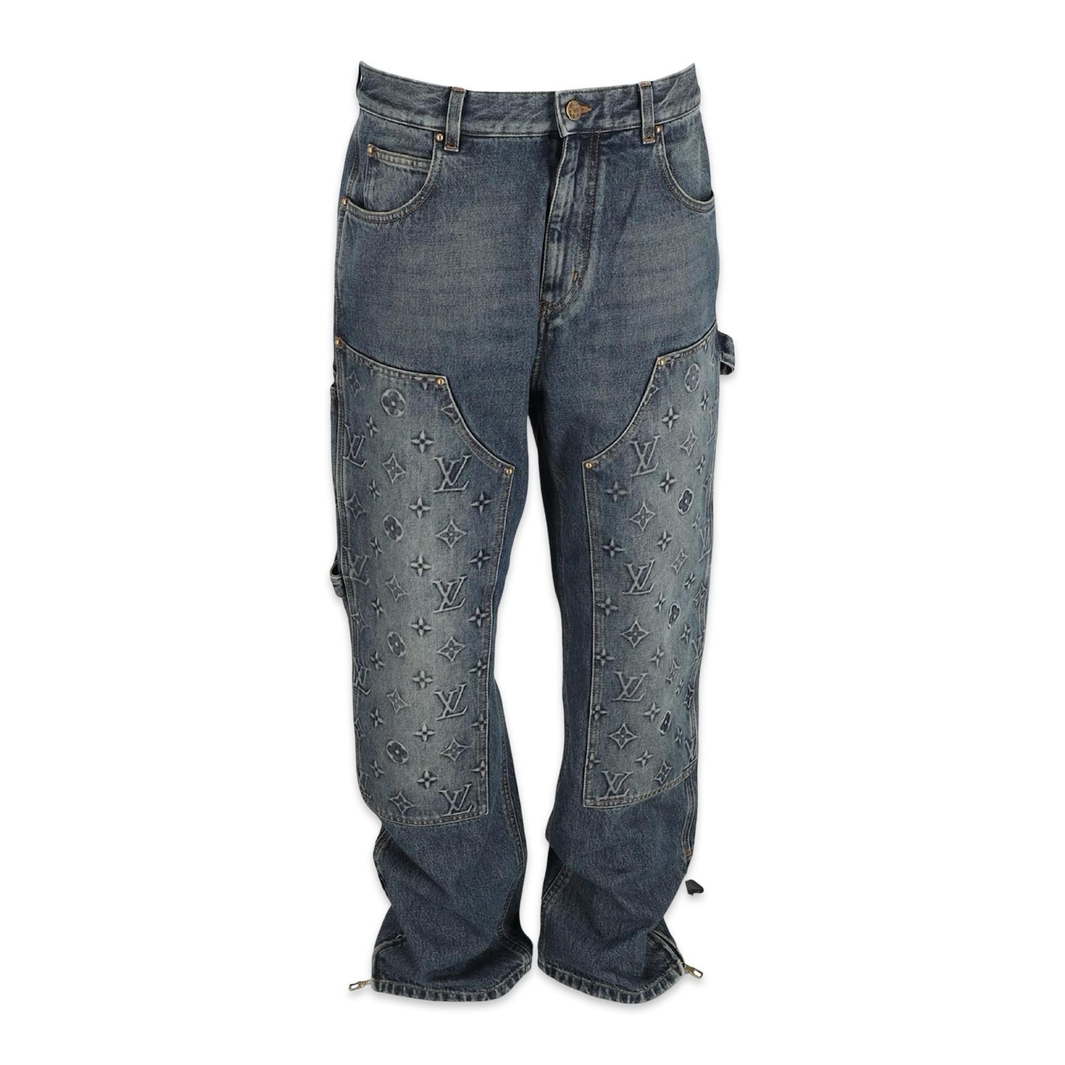 Louis Vuitton Monogram Workwear Denim Pants Blue