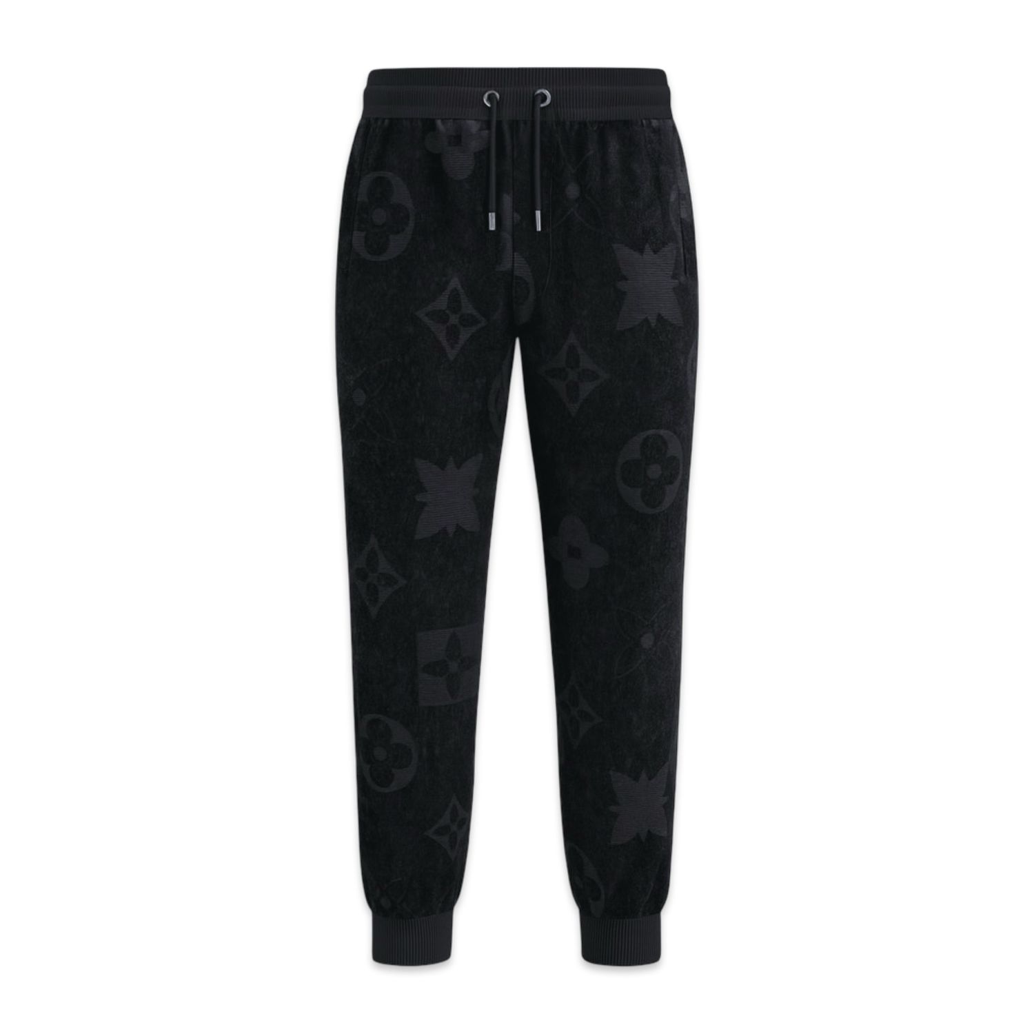 Louis Vuitton Monogram Velvet Track pants Set In Black