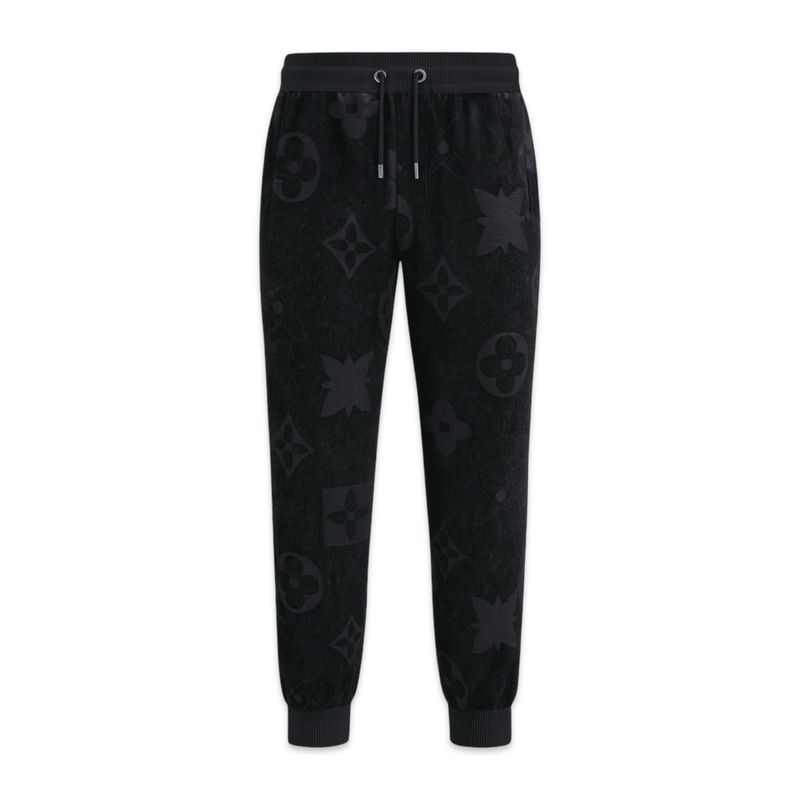Louis Vuitton Monogram Velvet Track pants Set In Black Louis Vuitton Monogram Velvet Track pants Set In Black