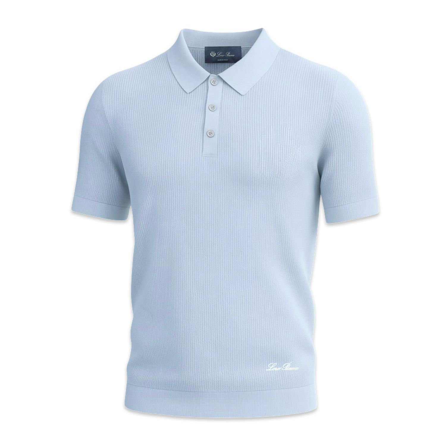 Loro Piana Men&#39;s Island Cotton Polo Shirt Blue