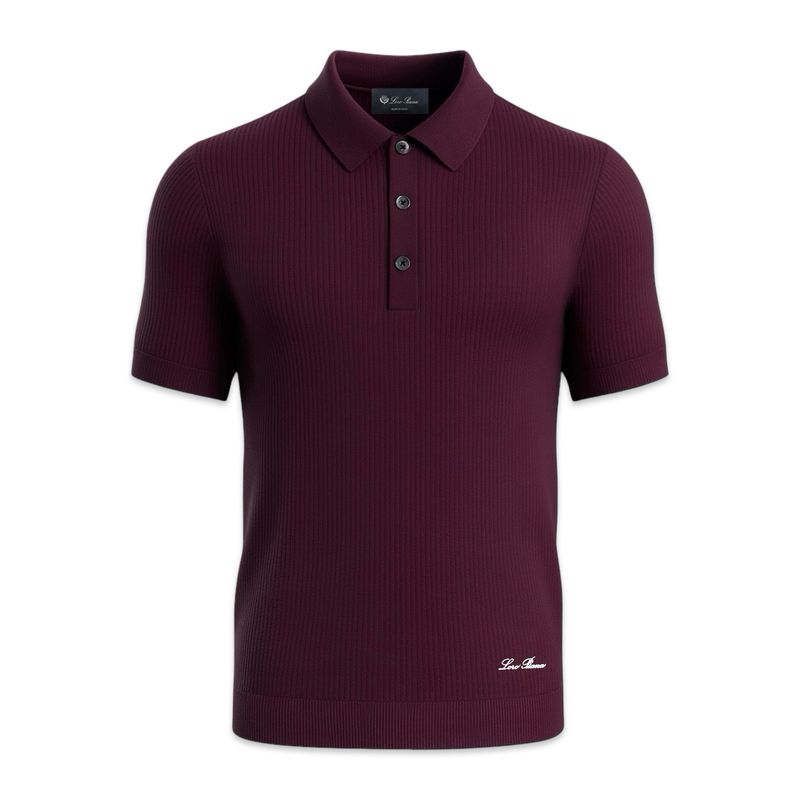Loro Piana Men's Island Cotton Polo Shirt Brown